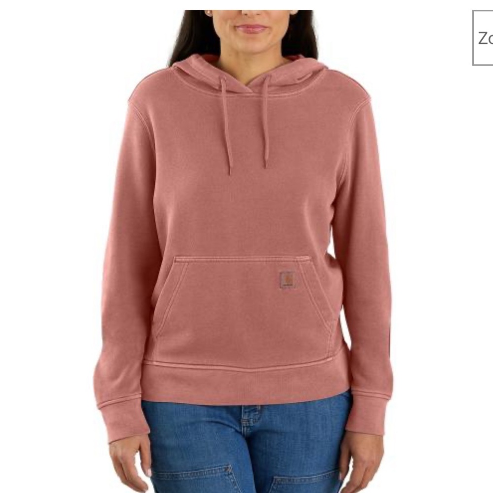 NWT Carhartt Women's Dusty Pink Hooded Sweatshirt medium